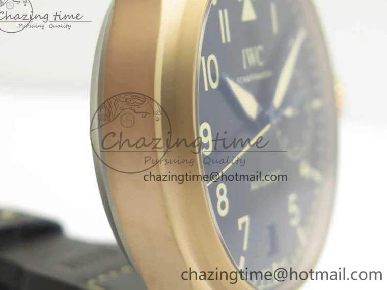 MIROTIME 0823 Big Pilot IW510301 Satin-Polished RG YLF Best Edition Black Dial On Leather Strap A Flexible 7222